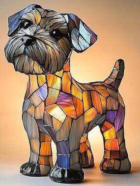 Schnauzer LED Tabletop Dog Lamp Light - New
